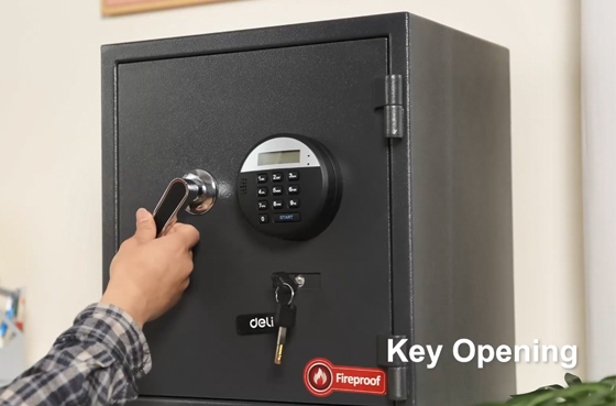 01 Deli ET580 Serie Elektronisches Passwort feuerfeste Box